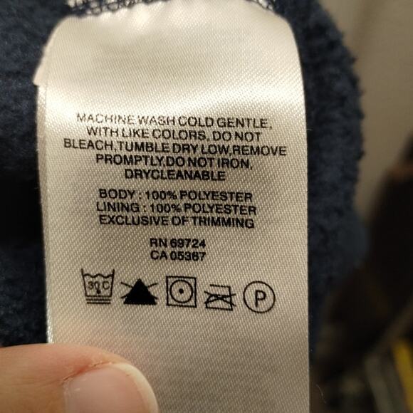 Columbia Kids' Size Medium (10-12) Navy Blue Full Zip-Up Mock Neck Fleece Jacket - Picture 8 of 8